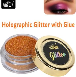 VOZWA Holographic Eyeshadow Golden Glitter Pigment