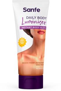 Sanfe Daily Body Luminiser l Instant Body Highlighter For Women | SPF 50 Smudge Proof
