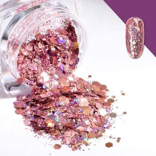 tanvi27 Multi Purpose Body, Nail, Face, Hair, Rose Gold Loose Glitter for Craft