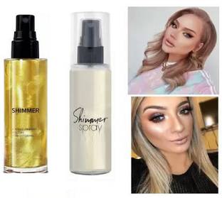 Luipui SHIMMERY FINISH (SILVER, & GOLDEN) BODY, FACE, HIGHLIGHTER (PACCK OF-2)