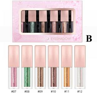 Cosluxe Heng Fang Liquid Glitter Eyeshadow Set,6 Colors EyeShadow Makeup Kits set of B