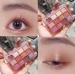 GABBU 12 Colors Sparkle Shimmer Finish Long-Lasting Highly Pigmented Eyeshadow Makeup