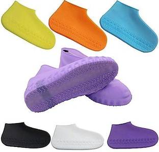 SIDGO Reusable Rainproof Silicon Waterproof Shoe Cover Silicone MULTICOLOR Boots Shoe Cover, Flat Shoe Cover, High Ankle Shoe Cover, Toes Shoe Cover