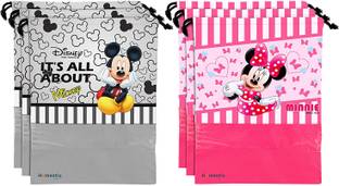 HOMESTIC 6 Piece Non Woven Travel Shoe Cover (Grey & Pink) Polyester Grey, Pink Boots Shoe Cover, Flat Shoe Cover