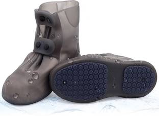 PROBEROS Silicone Shoe Covers for Kids, Men, Women with Double-Breasted, Anti-Slip Silicone White Flat Shoe Cover