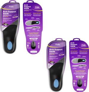Frido Semi Rigid Arch Support Insole for Flat Feet | Medium (6 to 8 UK), Pack of 2 Gel Arch Sports Shoe Insole