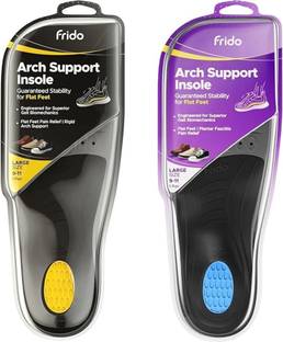 Frido Rigid & Semi Rigid Arch Support Insole, Large (9-11 UK) Silicone Arch Orthotic Shoe Insole