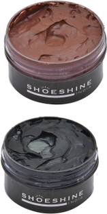 SHOESHINE Black & Brown shoe cream for all Smooth Leather 50ml Leather, Synthetic Leather Shoe Cream