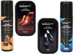 SHOESHINE 2 Shoe Shiner and 2 Shoe Polish Leather Shoe Liquid Polish