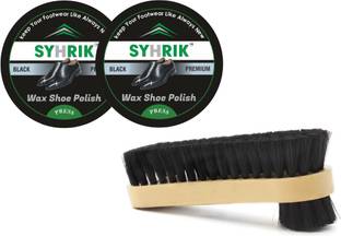 Graphene 2-Black Shoes Polish, 1-Dual Side Shoes Brush (Pack of 3). Black Polish & Brush. Leather, Synthetic Leather Shoe Wax Polish