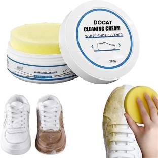 AVIRA OVERSEAS White Shoe Cleaner Cream with Sponge Instant Shoe Whitener Leather, Synthetic Leather, Sports, Canvas Shoe Cleaner