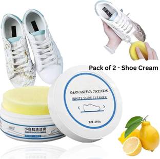 SARVASHVATRENDS (2 Pack) Shoe cleaning cream, Shoe cleaner cream, Shoe polish cream Canvas, Leather, Nubuck, Patent Leather, Sports, Suede, Synthetic Leather Shoe Cream