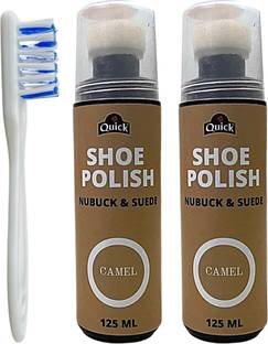 Quick Nubuck Suede Nubuck and Suede Shoe Polish | Color - Camel | Pack 2 x 125 ML | Nubuck, Suede Shoe Renovator
