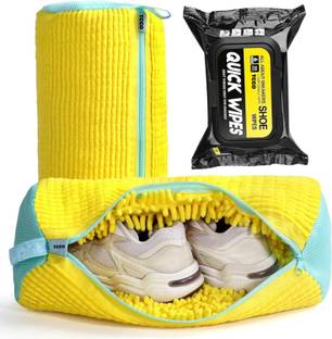 OnisHomes Reusable Shoe Washing Machine Bag With Cleaning Wipes For Perfect Shoe Cleaning Leather, Sports Shoe Cleaner