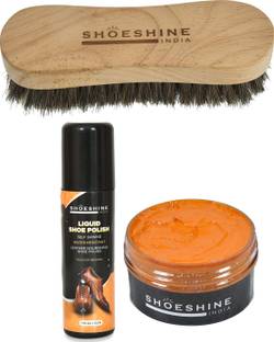 SHOESHINE polish and Brush Leather, Synthetic Leather Shoe Cream