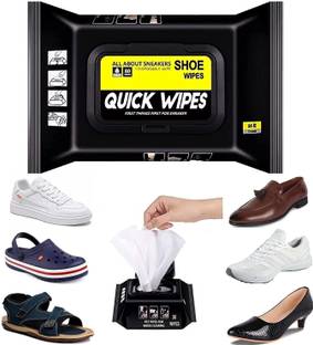 KINJAY Shoe Cleaner 80 Wipes Remove Dirt & Stains -These Disposable Shoe Cleaning Wipes Sports, Canvas, Patent Leather, Synthetic Leather, Nubuck Shoe Cleaner