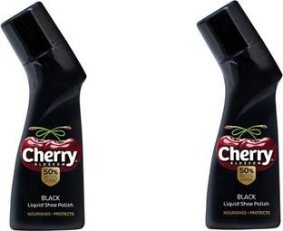 CHEERY BLOSSOM BLACK LIQUID SHOE POLISH 75ML PACK OF 2 Leather, Canvas, Nubuck, Patent Leather, Synthetic Leather Shoe Liquid Polish