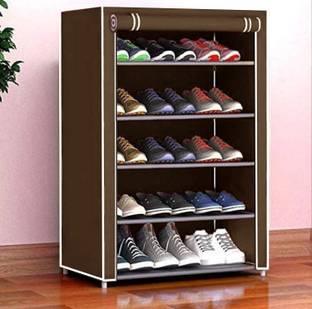 FurniGully Home Creative 5 layer rack BROWN Metal Collapsible Shoe Stand