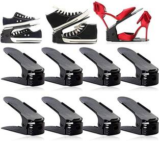 HARISWARUP Space Saver Shoe Stackers for a Pair of Shoes,Adjustable Double Layer Stack Shoe Rack. Plastic Shoe Stand