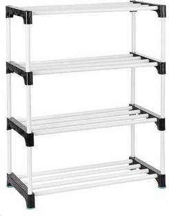 Plexus enterprises Black 4 Shoe Rack 2252 Plastic Shoe Stand