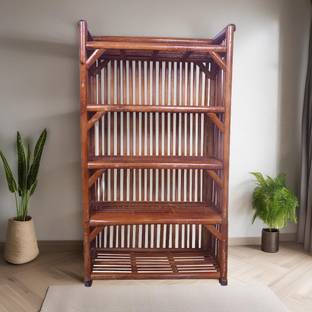 EVRA Wood, Bamboo,Cane shoe rack chappal stand, Bookshelf for office,multipurpose use Cane Collapsible Shoe Stand