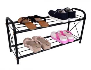 D&V ENGINEERING 2-Tier Metal Shoe Rack for Closet | Shoe Storage Organizer | Easy Assembly Metal Collapsible Shoe Stand