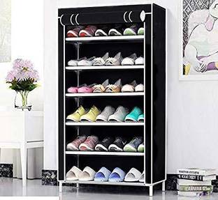 Everstep 6-Tiers Shoe Rack/Multipurpose Storage Rack with Dustproof Cover Plastic Collapsible Shoe Stand