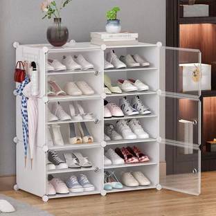 Sampri 12-Shelf-6-Door Plastic Cubort Shoe Rack Plastic for home Plastic Shoe Stand