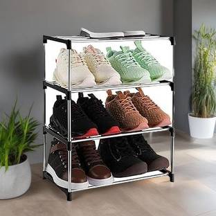 SRMAJI STORE Easy Assembly: No need to be a DIY expert! Our shoe rack Plastic Collapsible Shoe Stand