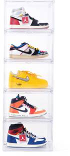 SNEAKARE Side Drop Shoe Rack & Storage Box for Office/Home, Shoe Storage Box For Sneakers Plastic Shoe Rack