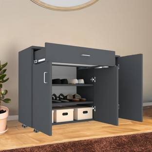 SPECIALITY PANELS 3 Door with Drawer Storage Unit with Termite Resistance Free Installation Engineered Wood Shoe Rack