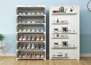 SAIWAY 6 LAYER DECORATIVE PRINT Metal, Plastic Collapsible Shoe Stand