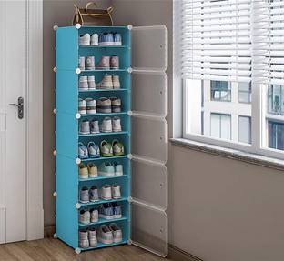 Hemovia Plastic Cubort Shoe Rack 10-Shelf 5 Door Plastic Shoe Rack