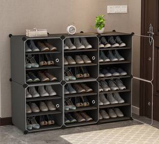 FORMONIX 18-Shelves-6-Door Shoe, Multipurpose Storage Rack for Home Bedroom Living Room Plastic, Metal Collapsible Shoe Stand