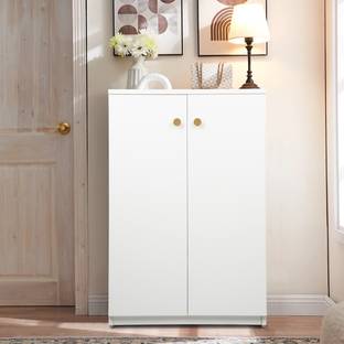 Urbanspace Compact Wooden Shoe Organizer with Sleek Design for Entryways and Rooms Engineered Wood Shoe Rack