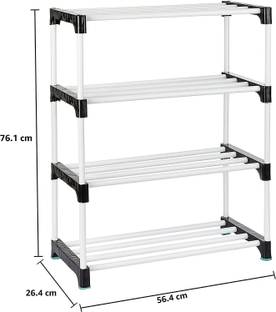 Plexus enterprises 4 Layer Shoe Rack (Black, Plastic) Plastic Shoe Stand