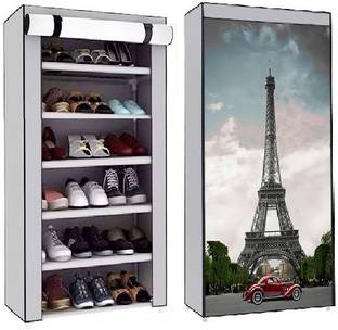 EXPOSURE 6 Layer Shoe Rack Eiffel Tower Metal Collapsible Shoe Stand