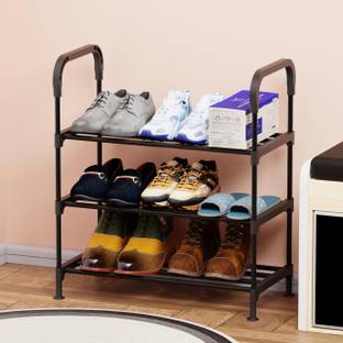 lukzer 3 Tier Metal Plastic Shoe Rack (MSR-003) Metal, Plastic Shoe Stand
