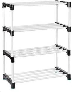 Plexus enterprises Black 4 Shoe Rack 2252 Plastic Collapsible Shoe Stand