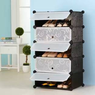 ZEUS GLOBALIZED ZEUS Shoe Rack Organizer/Multi-Purpose 5 Layers Portable and Folding Shoe Rack Plastic Collapsible Shoe Stand