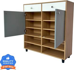 raywud Teak Harmony Shoe Rack Engineered Wood Shoe Rack