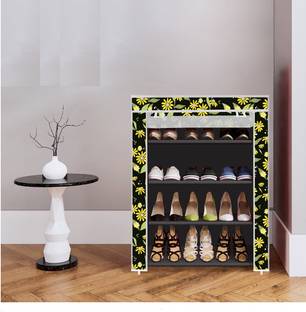 Plexus enterprises 4 Shelf Foldable Collapsible ShoeRack Plastic Shoe Stand