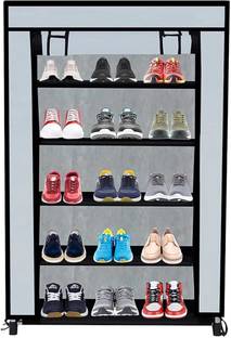 TURBOMAX Grey Colour Multipurpose shoe rack/Wardrobe Heavy Material PVC Plastic Pipes Plastic Shoe Stand