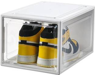 SUICUNE Shoe Box,1 pcs Shoe Storage Boxes Clear Plastic Stackable Plastic Collapsible Shoe Stand