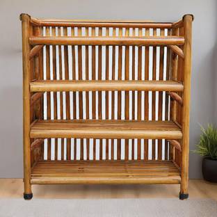 ZAANCREATION Bamboo, Engineered Wood, Solid Wood Collapsible Shoe Stand
