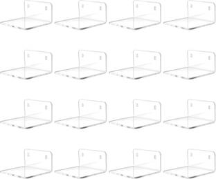 ANISTUFFs Wall-Mounted Shoe Rack – 16 Pack | Self-Adhesive Clear Acrylic Storage Shelves Plastic Shoe Stand