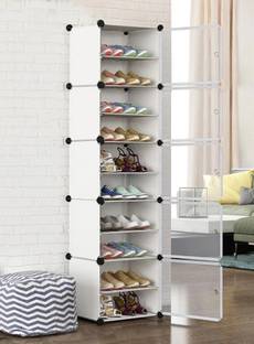 Sasimo 5-Door 10 - Shelf Plastic Metal Collapsible Shoe Stand