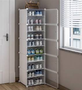 Kybero 5 Door 10 Shelf Plastic Metal Plastic, Metal Collapsible Shoe Stand