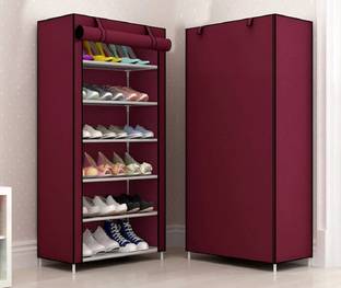 FreshDcart 6 sleeves MAROON shoe rack Plastic Shoe Stand