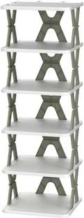 MD PRODUCT 5 Layer Shoe Rack X Design Lightweight Foldable Shoe Cabinet Storage For Home Plastic Shoe Stand